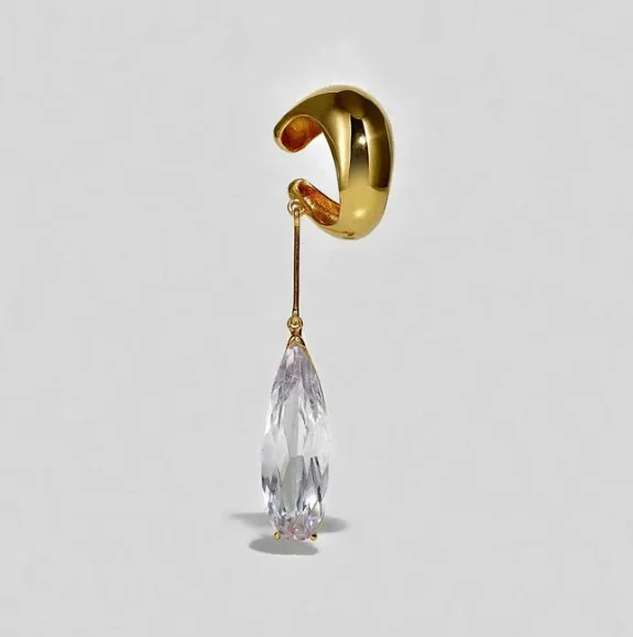 ALAN CROCETTI CLEAR TEARDROP EAR CUFF — Gail Sorronda